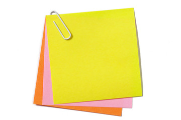 colored notes with paper clip
