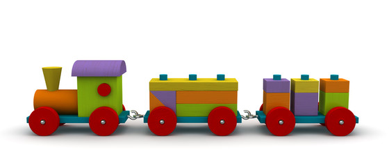 Wooden train side view