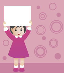 Girl holding a banner