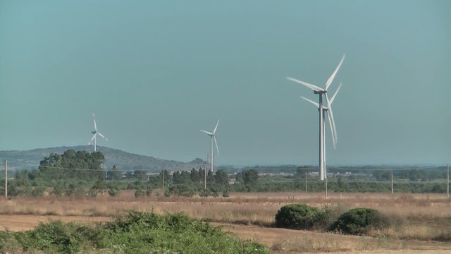 Parco eolico da vicino