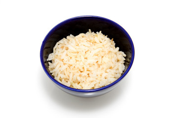 bowl with rice isolated on white background