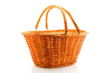 Fototapeta na wymiar cane basket isolated on white background