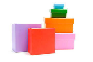 Fototapeta premium colorful boxes isolated on white background