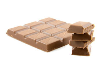 chocolate candy bar isolated on white background
