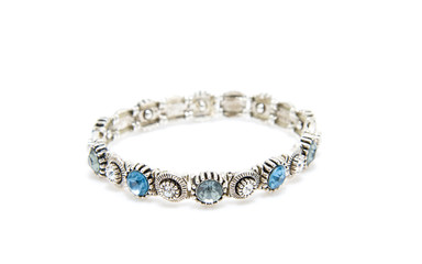 shiny bracelet on white background