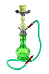 green Hookah on a white background
