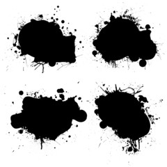rounded ink splat black - obrazy, fototapety, plakaty