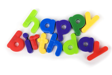 Happy Birthday colourful lettering