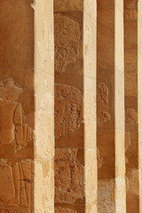Close-up of pillars in Luxor, Egypt