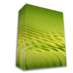 3d render boxes printing in green on a white background