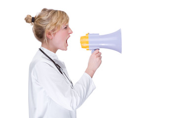 Doctor with megaphone