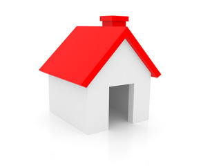 Small house on a white background