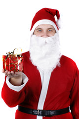 Santa Claus offering a present