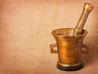 Old bronze mortar - 14838850