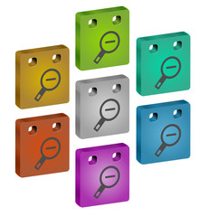 Color 3d web icons. Vector illustration