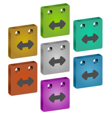 Color 3d web icons. Vector illustration