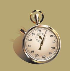 Stopwatch, gradient fill, photo-realistic vector illustration