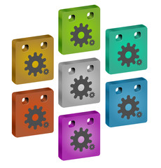 Color 3d web icons. Vector illustration