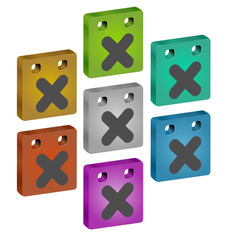 Color 3d web icons. Vector illustration