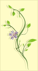 Flowering sprig. Background for card. Vector