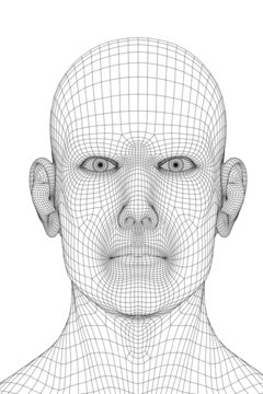 3D redering of a face of a men