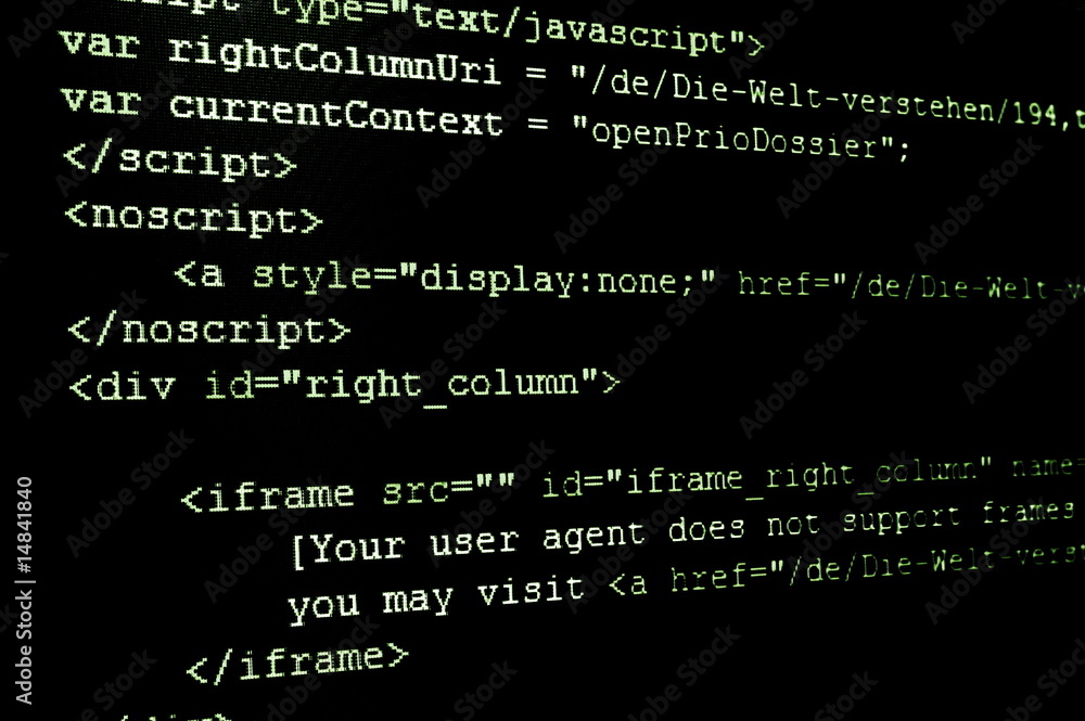 Wall mural html internet code