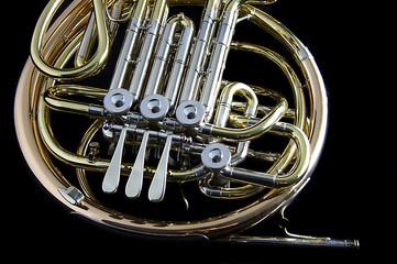 French  Horn Isolated On Black