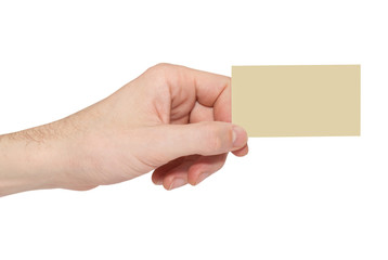 Obraz premium Gray card blank in a hand
