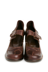 Brown boots isolated on the white background