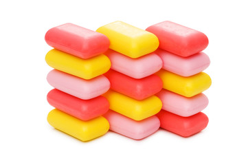 Stack of soap isolated on the white