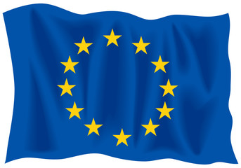 Waving flag of European Union