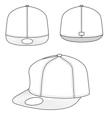 Outline rap cap vector illustration