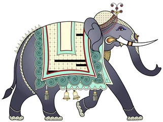 Poster Gedecoreerde Indische olifant © Isaxar