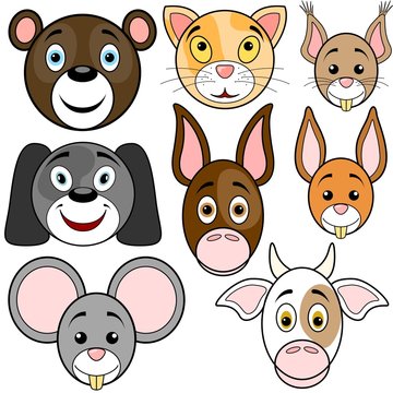 Animals Baby Set 1 - smiling cartoon illustrations