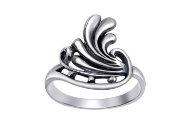 Ring  with gemstones  isolated