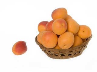 Basket with pile of apricots