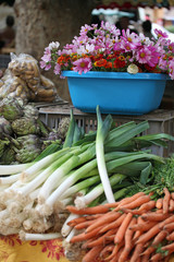 Marché d'Aix en Provence : Fleurs et légumes