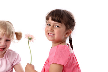 Kinder und Blumen