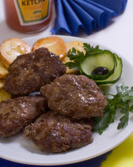 Pork chops with garnish