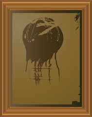 Fototapeta premium Stencil Art in frame. Painting.