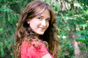 Naklejka premium beautiful smiling young woman