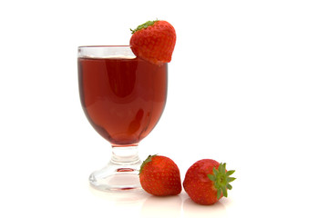 strawberry drink isolated on white background