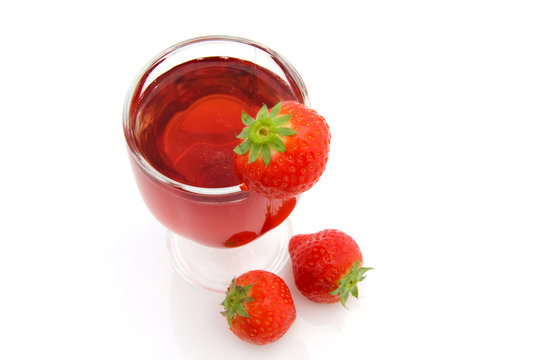 strawberry drink isolated on white background