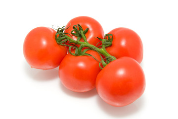 Spray tomatoes isolated on white background