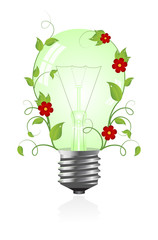 Light bulb with a plant.