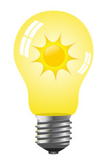 Light Bulb with Sun signifying Solar Energy
