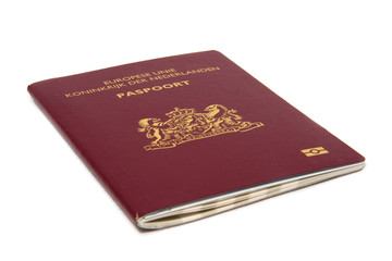 Dutch passport isolated on white background