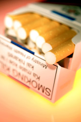 Open pack of cigarettes