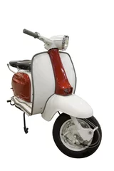 Foto op Plexiglas Scooter Vintage rode en witte scooter (inclusief pad)