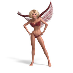 sexy and beautiful angel with wings